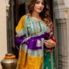 Women's Chinon Silk Embroidered Salwar Suit Set