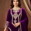 Women's Velvet Embroidered Salwar Suit Kurta Set
