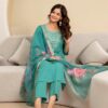 Women's Roman Silk Embroidered Kurta Pant Dupatta Set